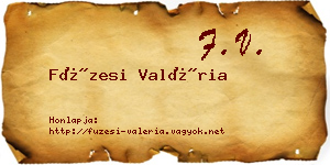 Füzesi Valéria névjegykártya